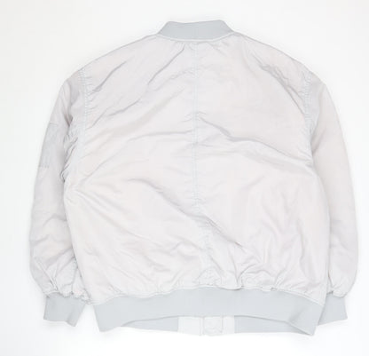 Womens UK Size 12 H&M Grey Bomber Jacket