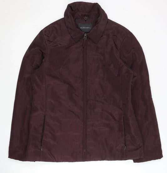 Alex & Co. Womens Brown Polyester Short Jacket Size 10