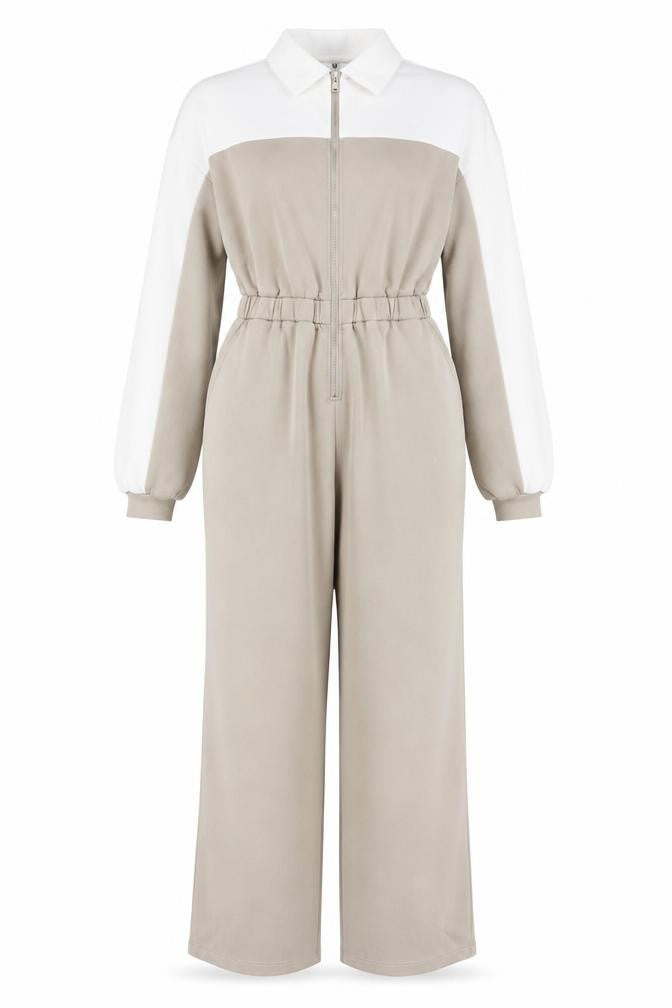 Womens UK Size 12 Very One-Piece Beige Jumpsuit