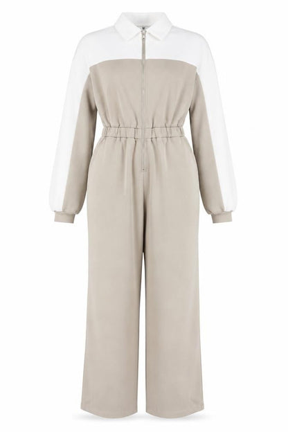 Womens UK Size 12 Very One-Piece Beige Jumpsuit