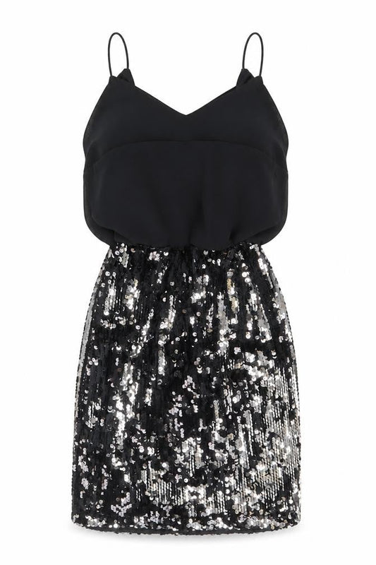 Boohoo Womens Black Size 6 Sequin Strappy Bodycon Party Dress