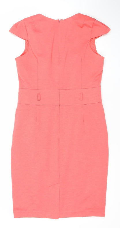 Next Women’s Pink Size 10 Sheath Knee Length V-Neck Dress