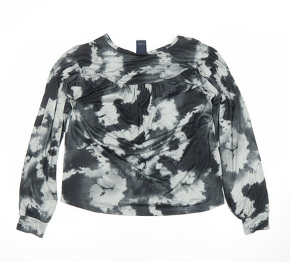 Luxzuz Women’s Multicoloured Tie Dye V-Neck Long Sleeve Tunic Blouse Size M