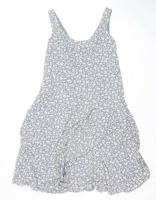 Monsoon Women’s Blue Floral Fit & Flare Midi Dress Size 14 Sleeveless