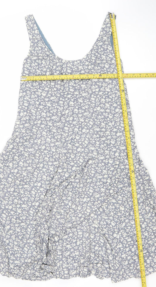 Monsoon Women’s Blue Floral Fit & Flare Midi Dress Size 14 Sleeveless