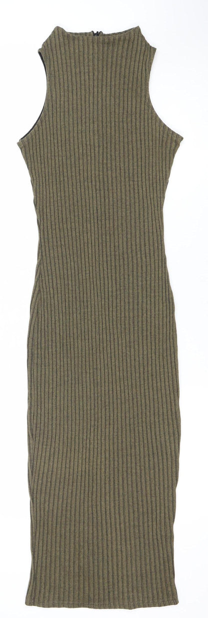 River Island Womens Green Size 8 Sleeveless Bodycon Midi Dress