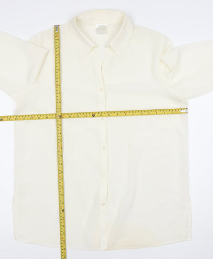 Classics Womens Ivory Button-Up Blouse Size 16 3/4 Sleeve