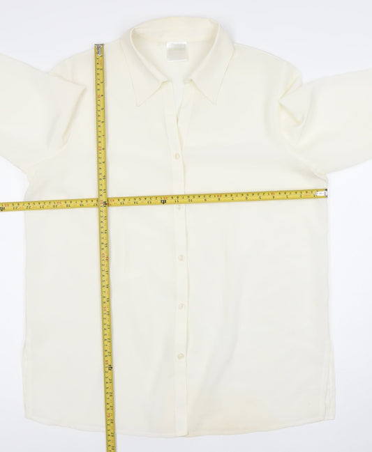Classics Womens Ivory Button-Up Blouse Size 16 3/4 Sleeve