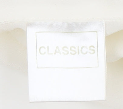 Classics Womens Ivory Button-Up Blouse Size 16 3/4 Sleeve