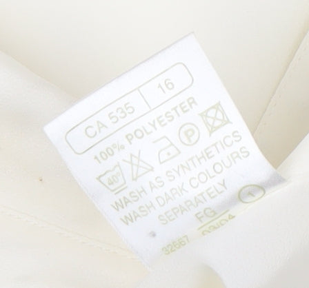 Classics Womens Ivory Button-Up Blouse Size 16 3/4 Sleeve