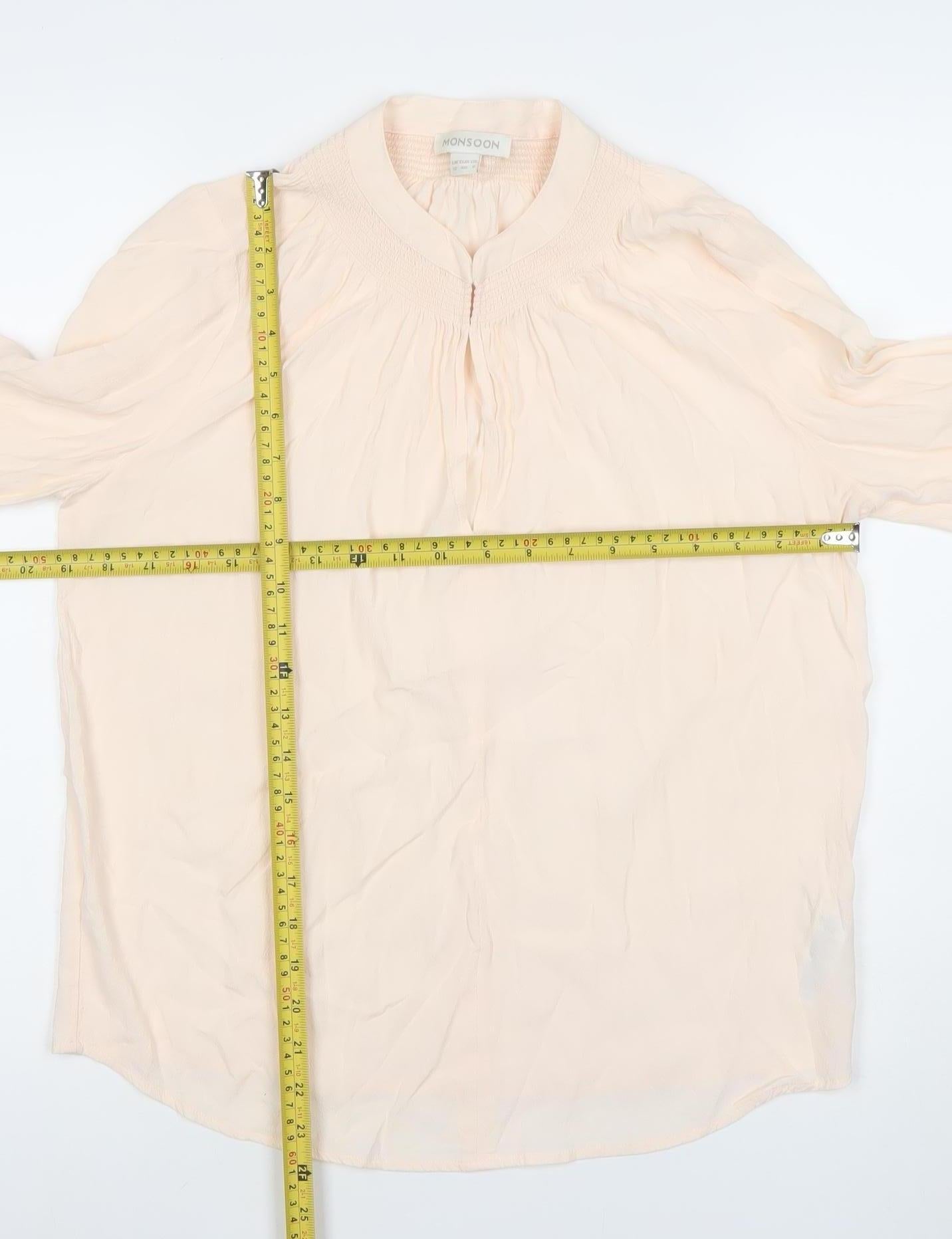 Womens UK Size 12 Monsoon Beige Tunic Blouse
