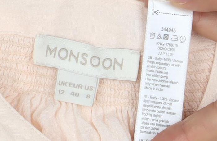 Womens UK Size 12 Monsoon Beige Tunic Blouse