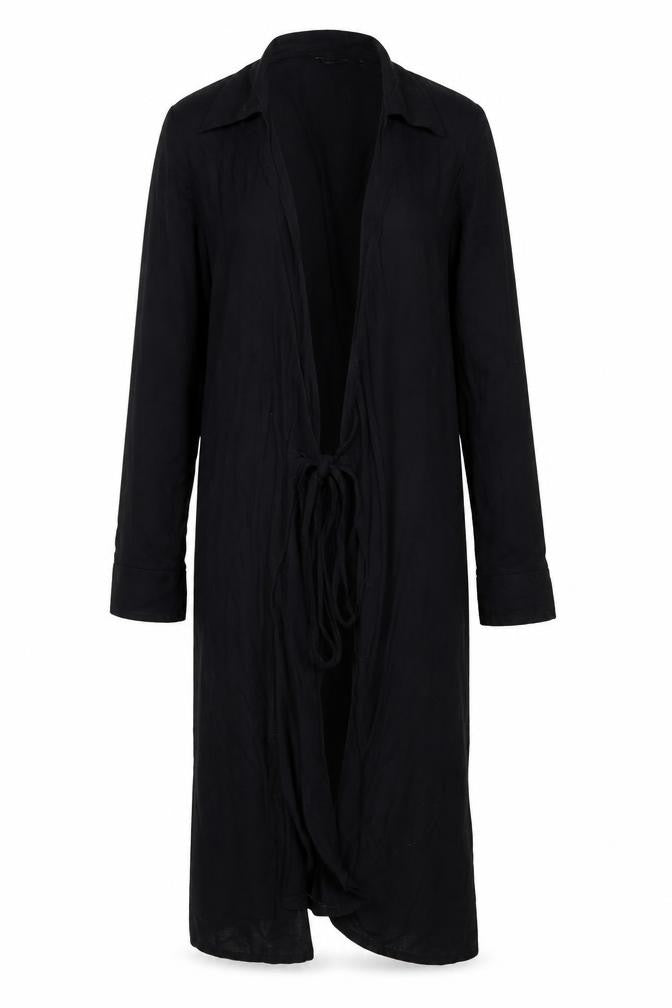 Front view of Boden women’s black, size UK 10, wrap dress long sleeve viscose blend