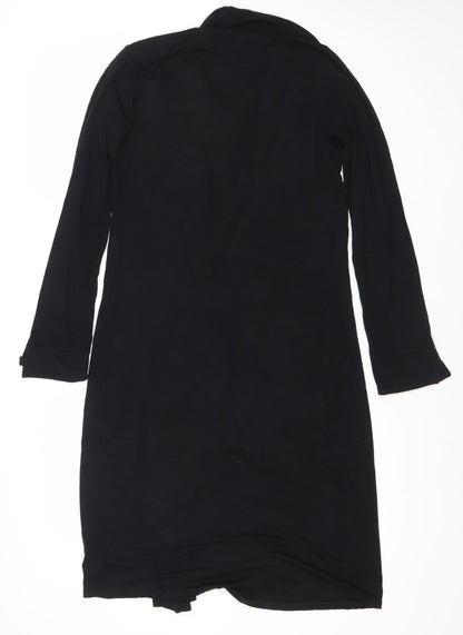 Boden Womens Black Size 10 Wrap Dress Long Sleeve Viscose Blend