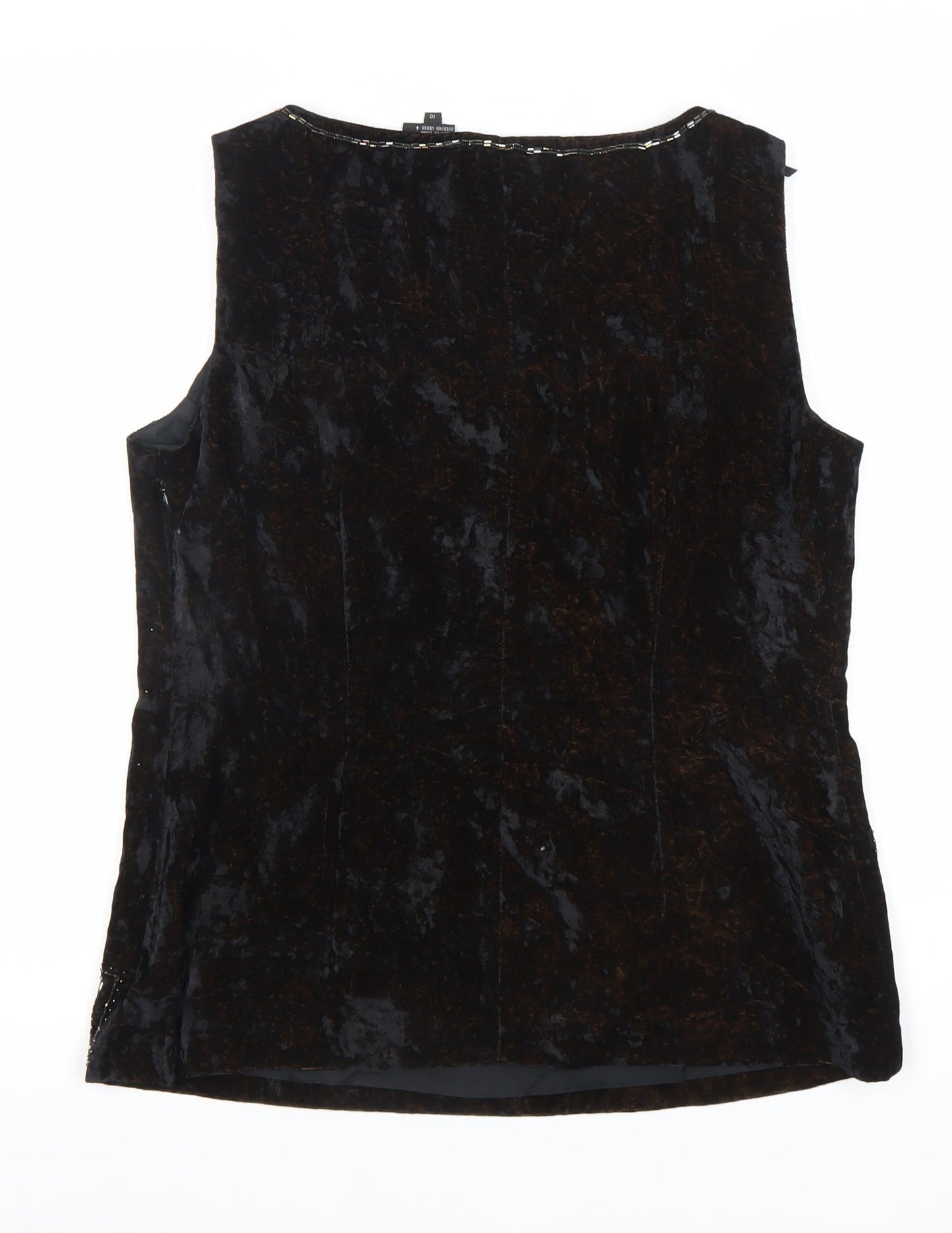 Womens UK Size 10 Liz Claiborne Black Tunic Blouse