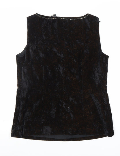 Womens UK Size 10 Liz Claiborne Black Tunic Blouse