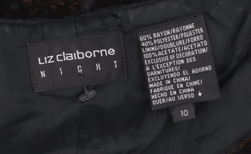 Womens UK Size 10 Liz Claiborne Black Tunic Blouse