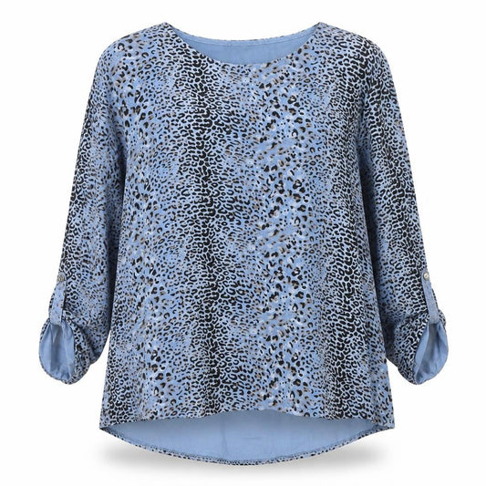 Womens UK Size 8 New Collection Blue Tunic Blouse