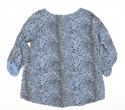 Womens UK Size 8 New Collection Blue Tunic Blouse