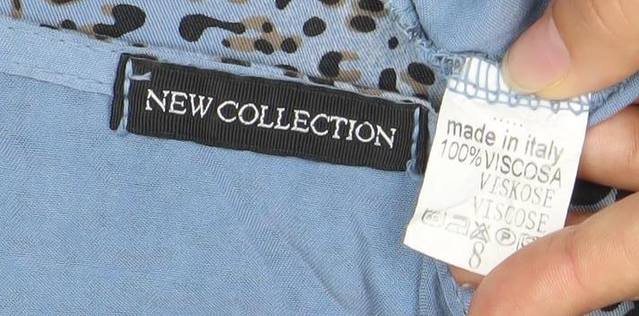 Womens UK Size 8 New Collection Blue Tunic Blouse