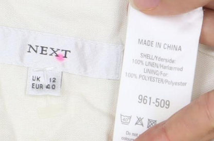 Next Women’s Ivory A-Line Embroidered Linen Skirt Size 12