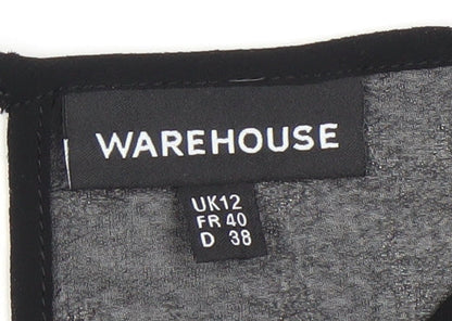Womens UK Size 12 Warehouse Black Camisole Blouse