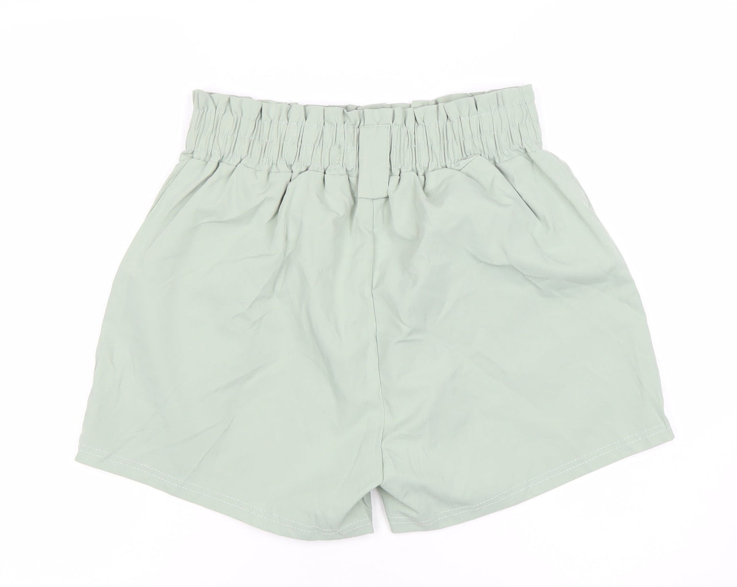 QED London Women’s Green Paperbag Shorts Size M High Waist