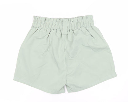 QED London Women’s Green Paperbag Shorts Size M High Waist