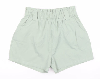 QED London Women’s Green Paperbag Shorts Size M High Waist
