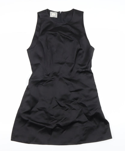 D'Arc Paris Womens Black Shift Dress Size 12 Knee Length Sleeveless
