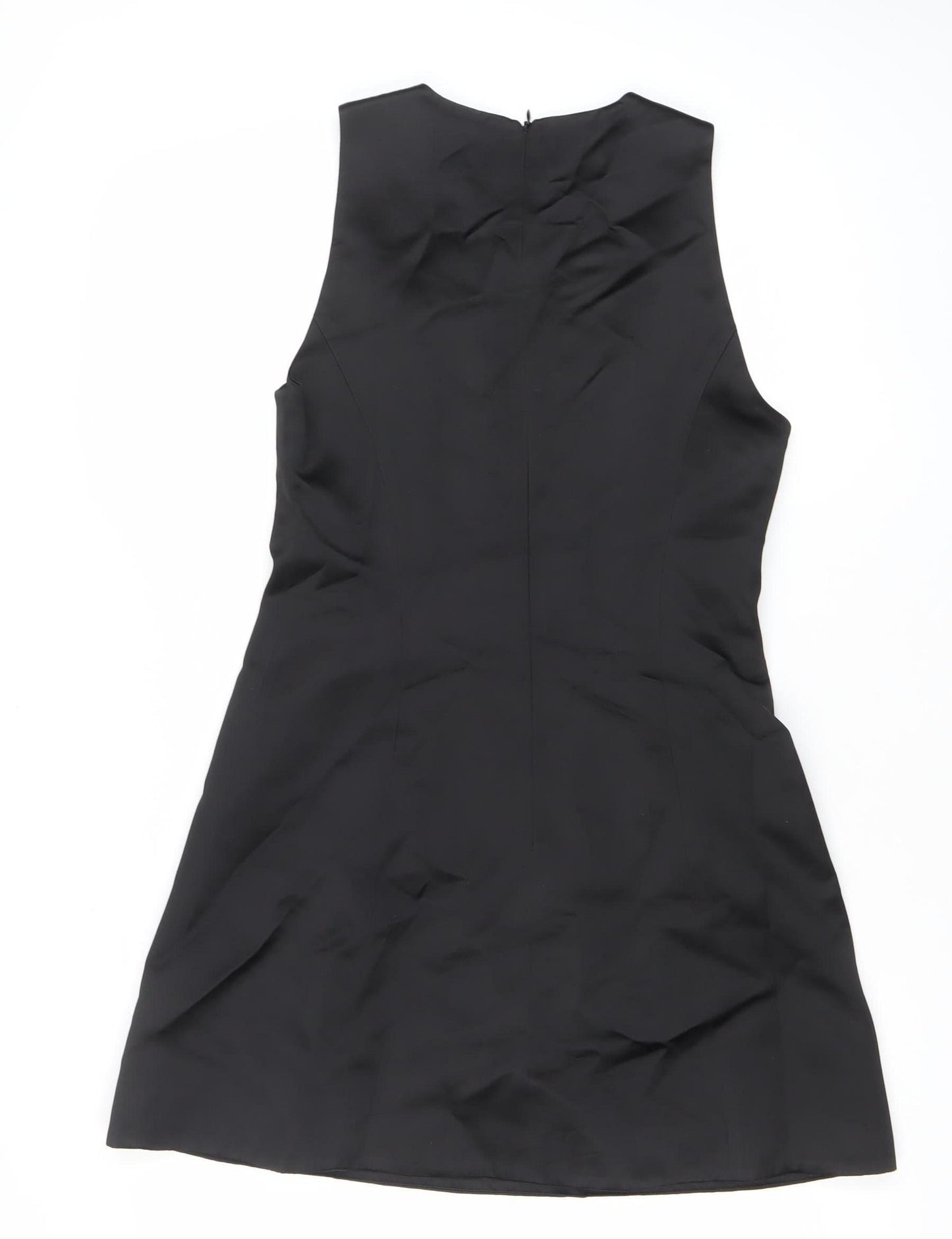 D'Arc Paris Womens Black Shift Dress Size 12 Knee Length Sleeveless