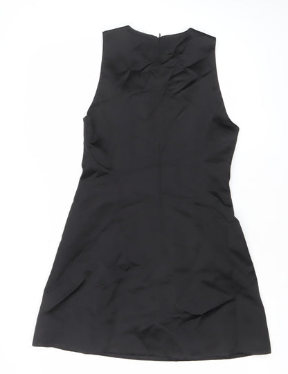 D'Arc Paris Womens Black Shift Dress Size 12 Knee Length Sleeveless