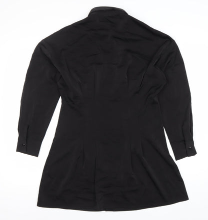 LUC-CE Women’s Black Shirt Dress Size S Collared Buttoned Long Sleeve