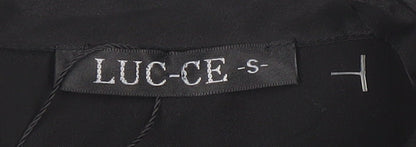 LUC-CE Women’s Black Shirt Dress Size S Collared Buttoned Long Sleeve