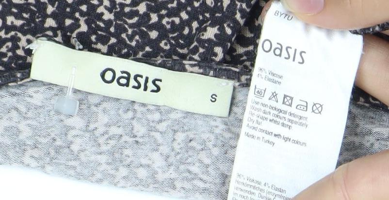 Oasis Womens Black Animal Print Bodycon Jersey Dress Size S