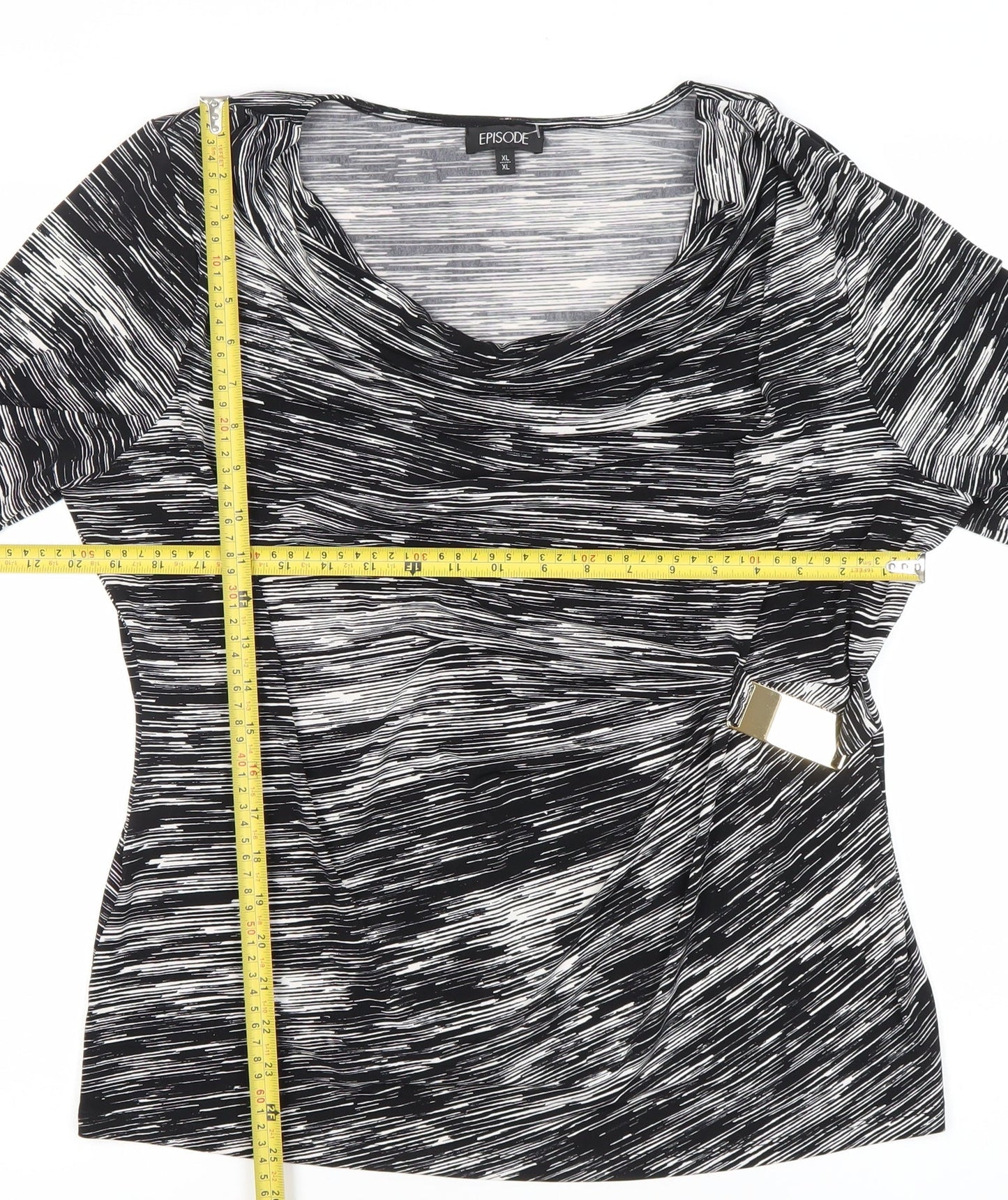 Womens UK Size XL Episode Black Basic Blouse