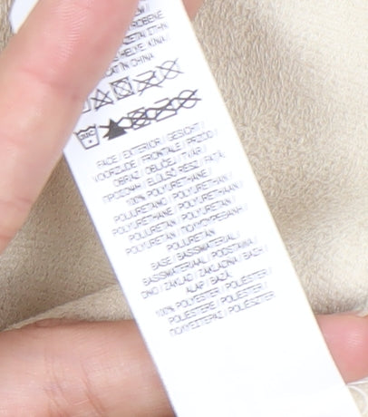 Primark Womens Beige Faux Leather Button Up Jacket Size 14