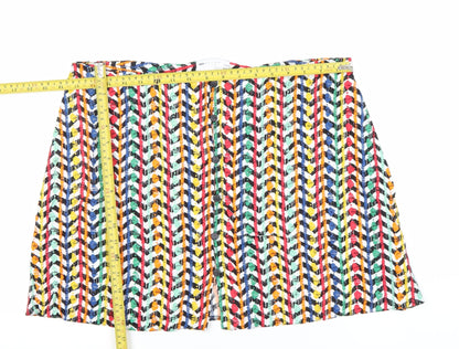 ASOS Women’s Multicoloured Viscose Button Skirt Size 18 Knee Length