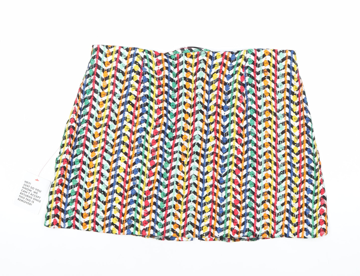 ASOS Women’s Multicoloured Viscose Button Skirt Size 18 Knee Length