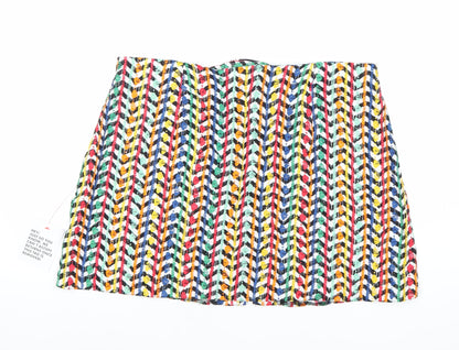ASOS Women’s Multicoloured Viscose Button Skirt Size 18 Knee Length