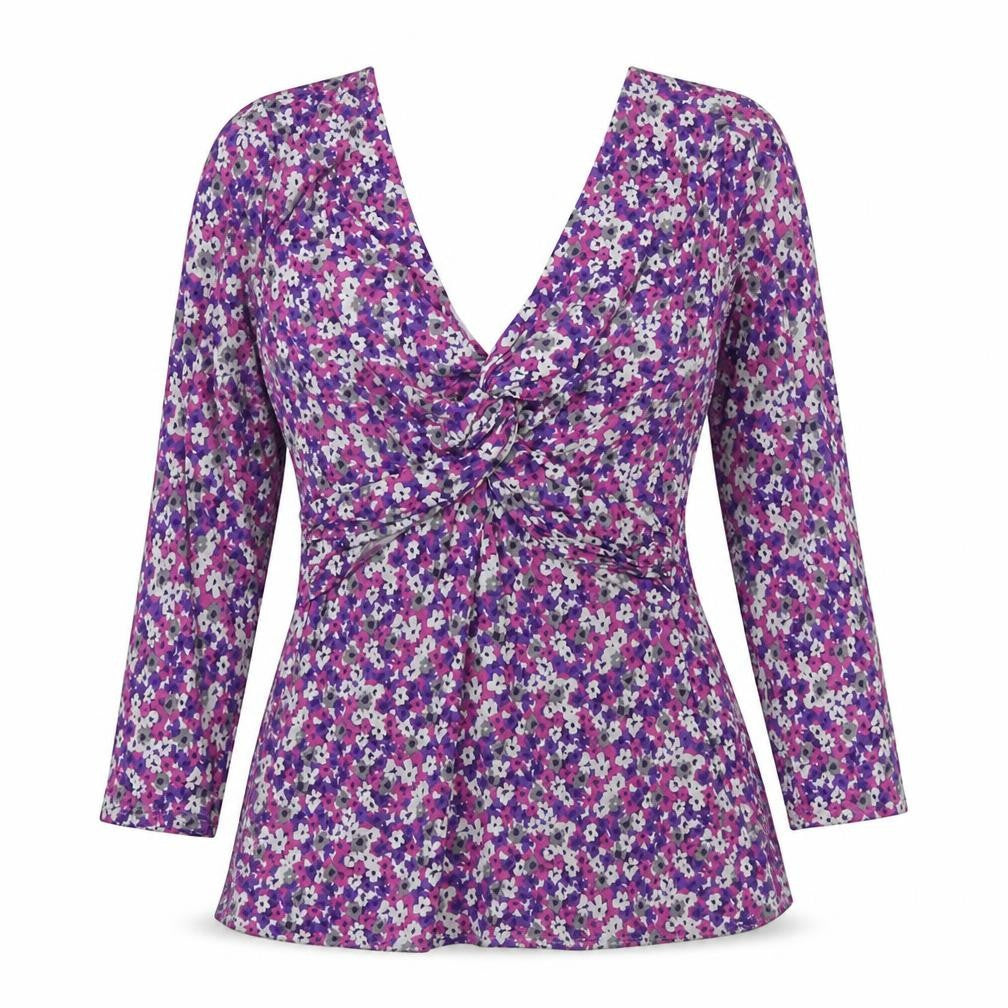 Womens UK Size 10 EAST Multicoloured Wrap Blouse