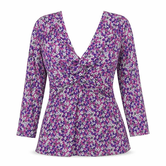 Womens UK Size 10 EAST Multicoloured Wrap Blouse