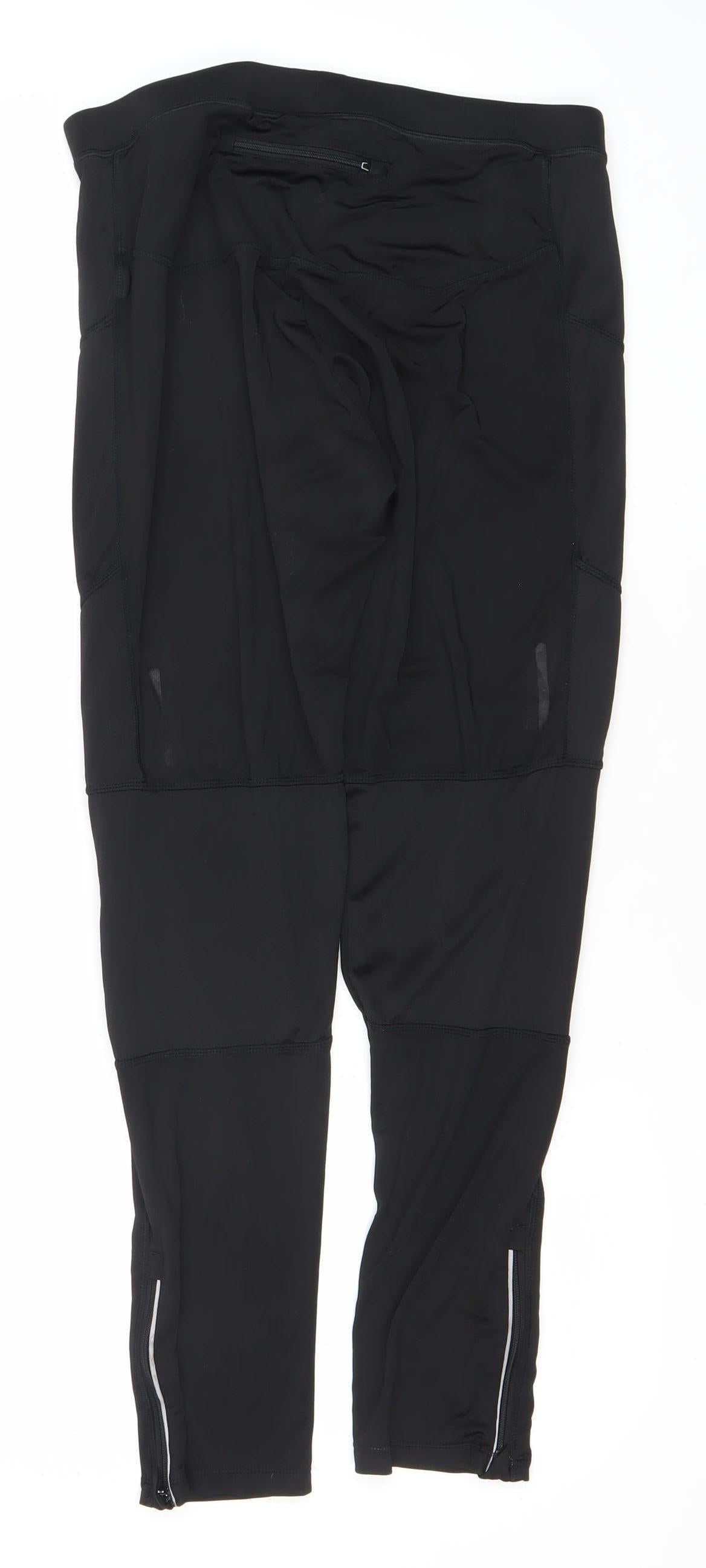 Karrimor Womens Black 2XL Running Leggings Reflective Zip Gym Trousers
