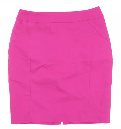 H&M Women’s Pink Cotton Pencil Skirt Size 12 Workwear Knee Length