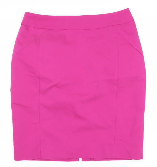 H&M Women’s Pink Cotton Pencil Skirt Size 12 Workwear Knee Length