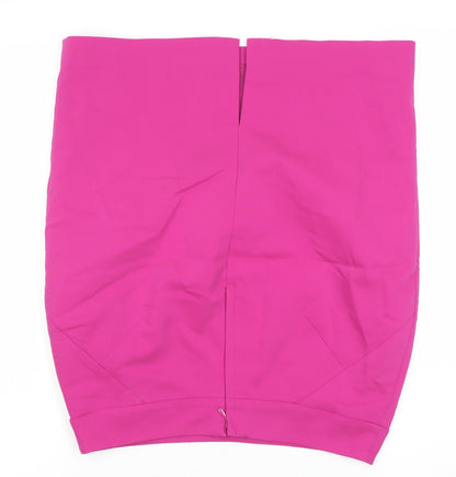 H&M Women’s Pink Cotton Pencil Skirt Size 12 Workwear Knee Length