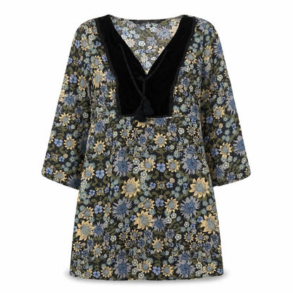 QED London Women’s Multicoloured Floral Shift Dress Size 8 V-Neck
