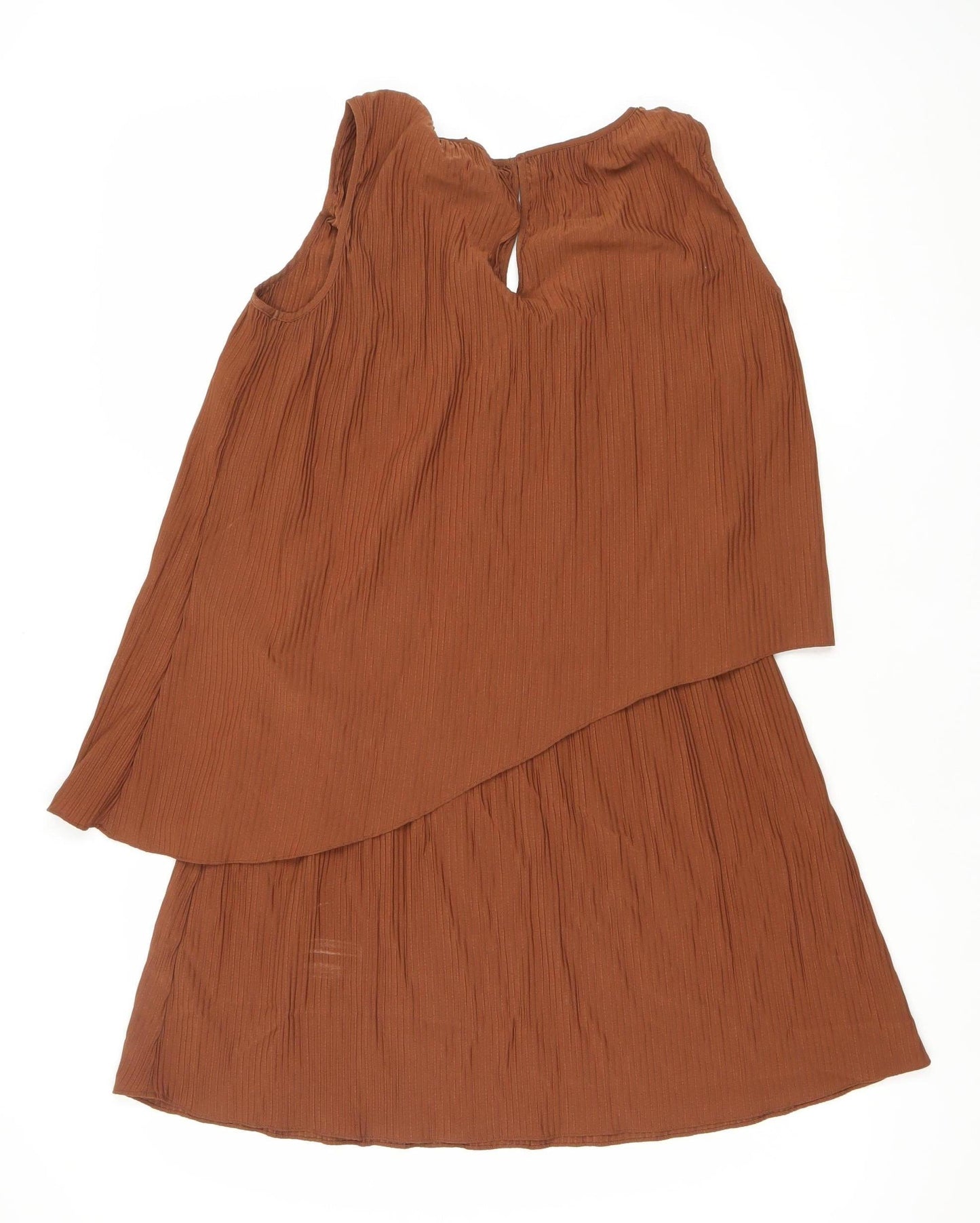 Next Women Brown Size 8 Asymmetric Sleeveless Dress