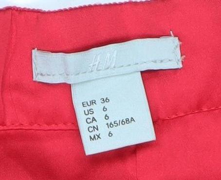 H&M Women’s Red Lace Pencil Skirt Size 8 Knee Length Elegant