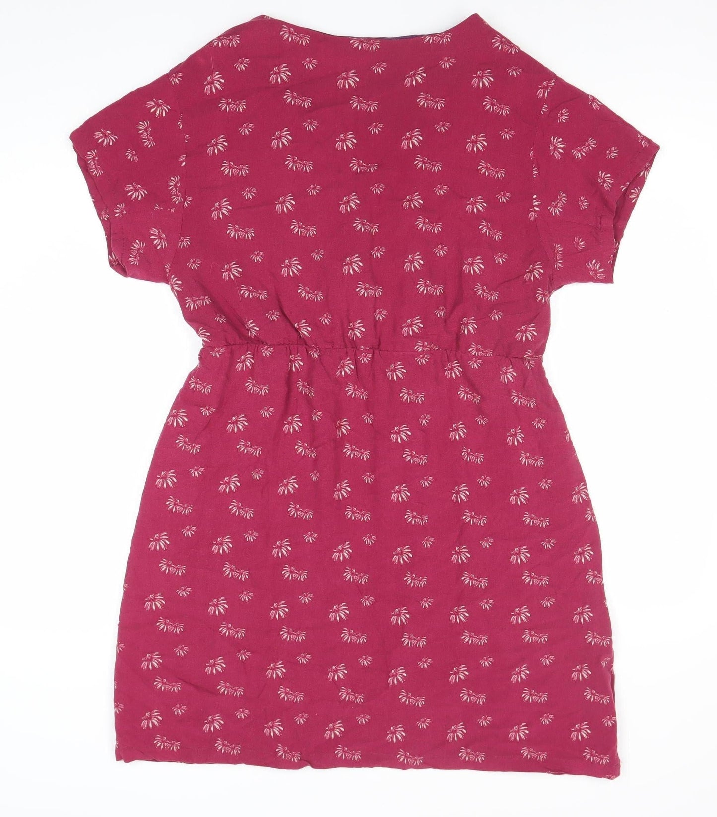 Ness Women Red Floral Wrap Dress Size 16 Knee Length Viscose